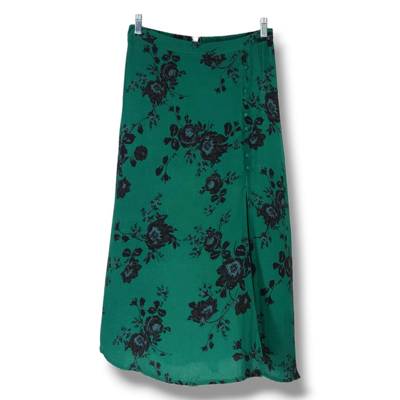 NWT Band of the Free Etta Floral Midi Skirt XS 2 Emerald Green Boho Romantic - Picture 2 of 10